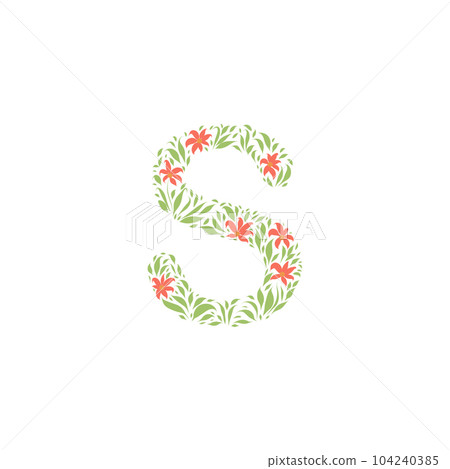 Flower Alphabet of the English language - letter - 104240385