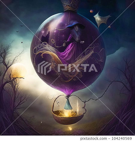 Fairy tale dream, magical fantasy land, magic ball, halloween 104240569