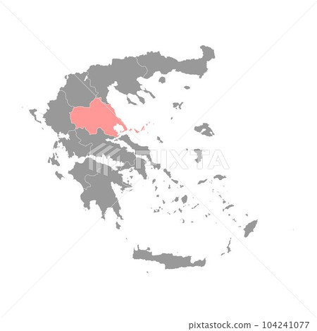 Thessaly region map, administrative region of Greece. Vector illustration. Thessaly region map, administrative region of Greece. Vector illustration. 104241077