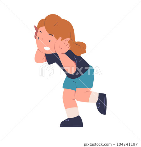 Little Girl Teasing and Smiling Being at Kindergarden Vector Illustration Little Girl Teasing and Smiling Being at Kindergarden Vector Illustration 104241197