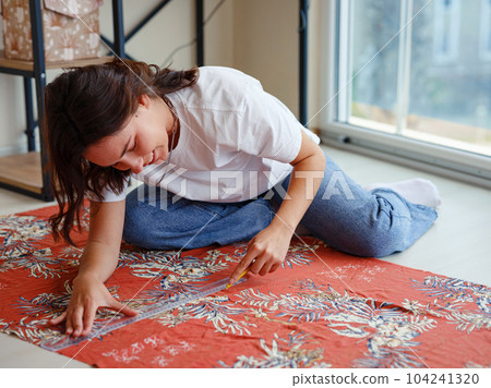 Workplace of a dressmaker. Handmade concept. Workplace of a dressmaker. Handmade concept. 104241320