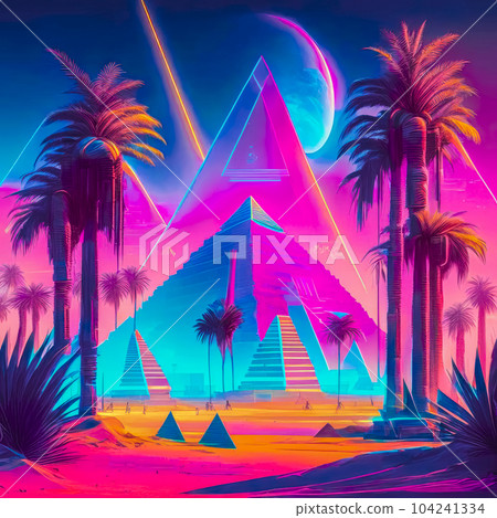 Illustration of fantastic symbols of ancient Egypt 104241334