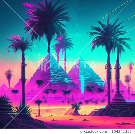 Illustration of fantastic symbols of ancient Egypt Illustration of fantastic symbols of ancient Egypt 104241335