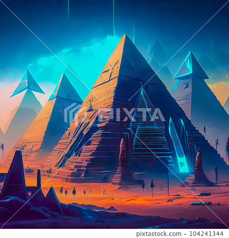 Illustration of fantastic symbols of ancient Egypt Illustration of fantastic symbols of ancient Egypt 104241344