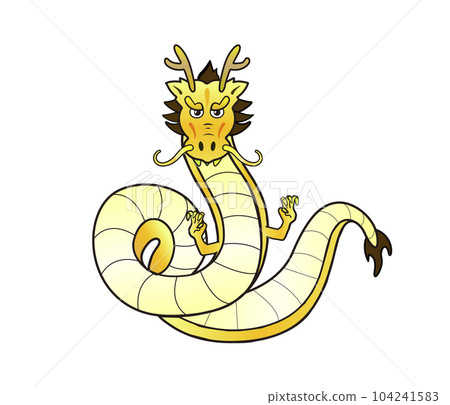 Dragon illustration yellow Dragon illustration yellow 104241583