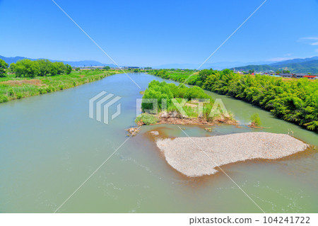 岩野大橋/南長野體育公園從千曲川/下游/眺望赤坂大橋（長野縣長野市） [2023.6] 104241722