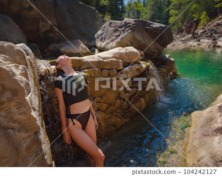 Turkey travel, mediterranean area on warm summer day 104242127