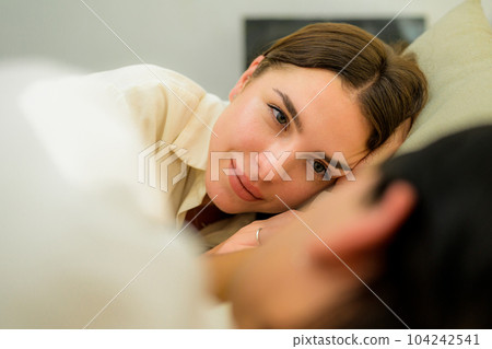 Romantic young people spending vacation time together at home Romantic young people spending vacation time together at home 104242541
