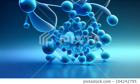 3d render of molecule chemistry background in blue tone color 3d render of molecule chemistry background in blue tone color 104242795