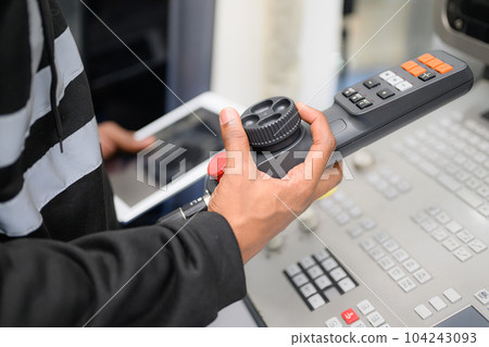 Technician engineer team checking and repairing part of automatic machine Technician engineer team checking and repairing part of automatic machine 104243093