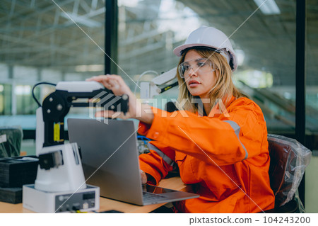Engineer technician learning and operating in training program 104243200
