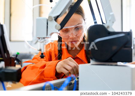 Engineer technician working and operating in training program Engineer technician working and operating in training program 104243379