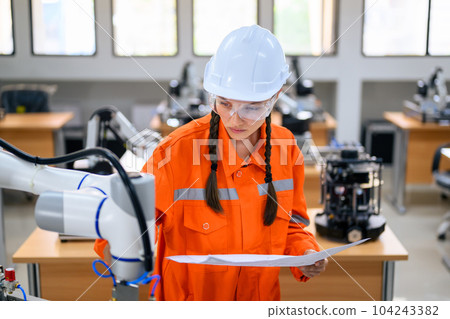 Engineer technician working and operating in training program Engineer technician working and operating in training program 104243382