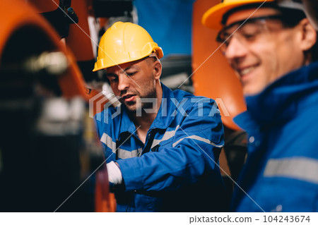 Professional worker maintenance machine robotic arms industrial machinery 104243674