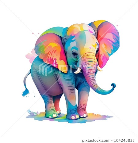 Colorful elephant in watercolor Colorful elephant in watercolor 104243835