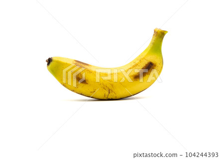 Single banana isolated on white background 104244393