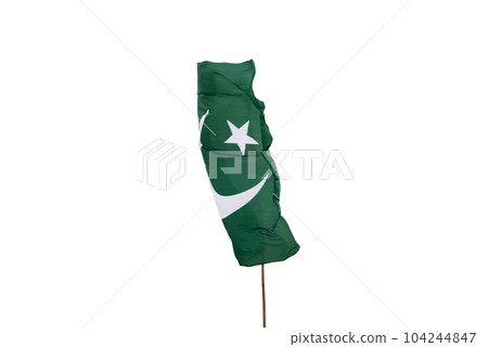 Pakistan's national flag flies in the sky. Pakistan's national flag flies in the sky. 104244847
