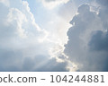 Scattered cloud clusters in a blue sky, blue sky background with white clouds. 104244881