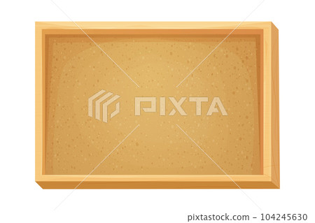 Cork board in wooden frame empty in cartoon style isolated on white background. Space for schedule, tasks and memeory pages. Cork board in wooden frame empty in cartoon style isolated on white background. Space for schedule, tasks and memeory pages. 104245630