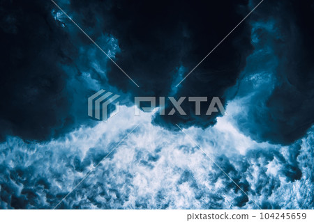 Ocean wave with foam, vortex underwater in transparent sea water. Ocean wave with foam, vortex underwater in transparent sea water. 104245659