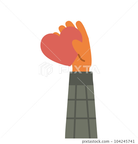 Hand with a red heart Hand with a red heart 104245741