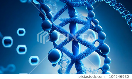 illustration of biology science abstract DNA background in blue tone color illustration of biology science abstract DNA background in blue tone color 104246980