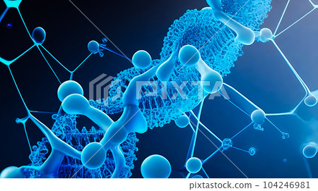 illustration of biology science abstract DNA background in blue tone color illustration of biology science abstract DNA background in blue tone color 104246981