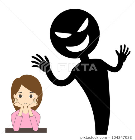 Evil hands creeping up on women 104247028