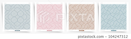 Set of minimal covers design. Minimal asian geometric seamless patterns. Vector illustration. Set of minimal covers design. Minimal asian geometric seamless patterns. Vector illustration. 104247312