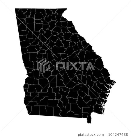 Georgia state map with counties. Vector illustration. 104247488