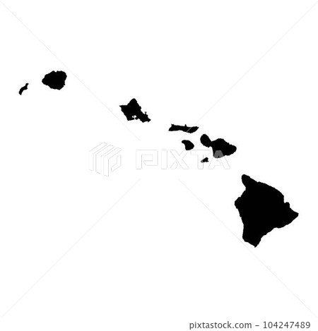 Hawaii state map with islands. Vector illustration. Hawaii state map with islands. Vector illustration. 104247489