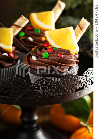 Chocolate orange cupcakes for Christmas 104247565