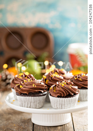 Chocolate orange cupcakes for Christmas 104247586