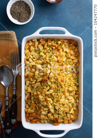 Traditional stuffing for Thanksgiving or Christmas 104247770