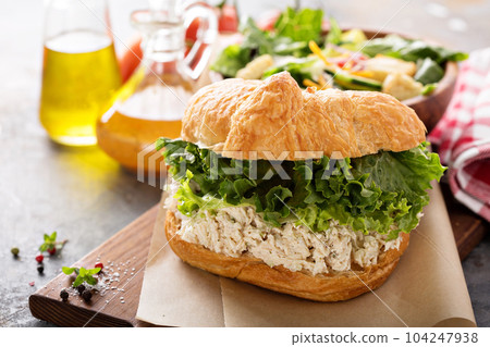 Chicken salad sandwich with lettuce 104247938