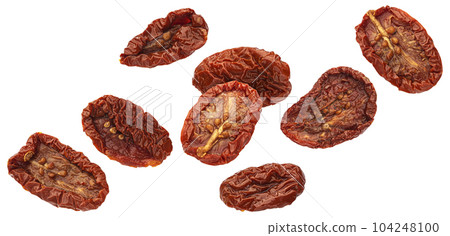 Canned sun dried tomatoes in oil isolated on white background Canned sun dried tomatoes in oil isolated on white background 104248100