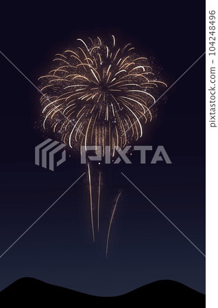 Summer night sky fireworks 104248496