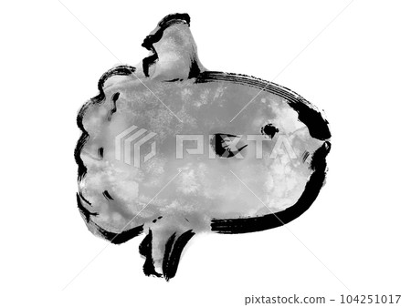 Hand-drawn Japanese-style illustration of sunfish Japanese-style material facing right 104251017