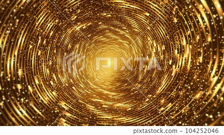 Golden background universe, festive twinkling gold glitter 104252046