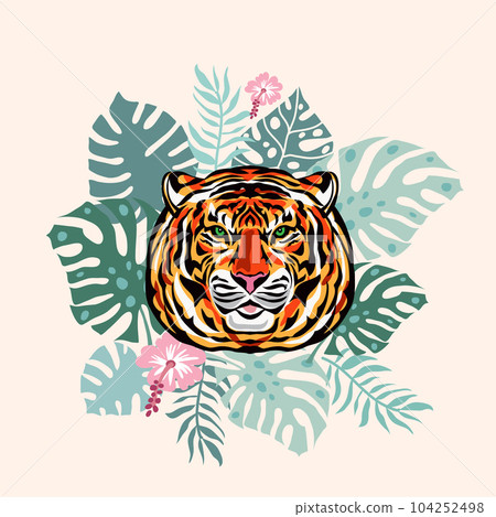 Tiger and leaves 2 104252498