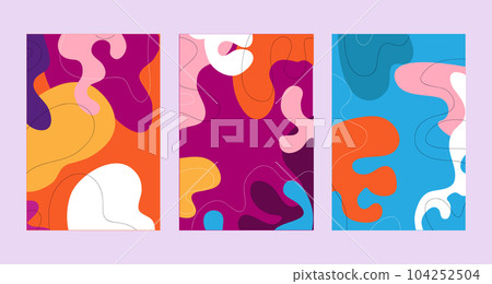 Abstract art minimal temolate design background   posters artistic modern  Set cards 104252504