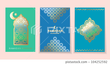 Set 3 cards Ramadan Kareem 4 Set 3 cards Ramadan Kareem 4 104252592
