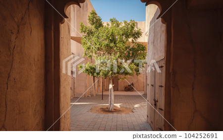 Al seef-old historical district with traditional Arabic architecture. Al seef-old historical district with traditional Arabic architecture. 104252691