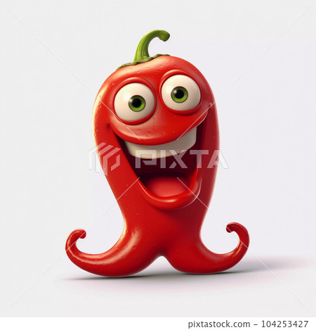 Cute Chilli Pepper Happy Cartoon Character 104253427
