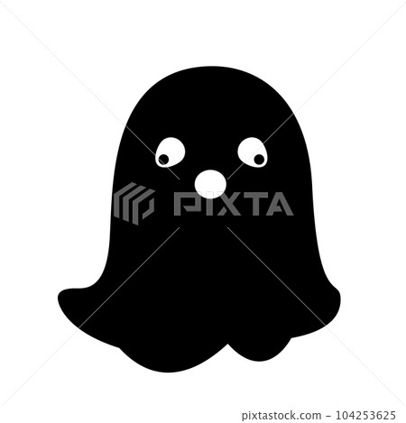 Halloween ghost, flat silhouette. Vector Illustration Halloween ghost, flat silhouette. Vector Illustration 104253625