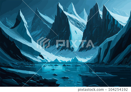 A remote, icy landscape in the Arctic or Antarctic, featuring towering icebergs, a pristine frozen ocean, and a glimpse of polar wildlife such as penguins or seals A remote, icy landscape in the Arctic or Antarctic, featuring towering icebergs, a pristine frozen ocean, and a glimpse of polar wildlife such as penguins or seals 104254192