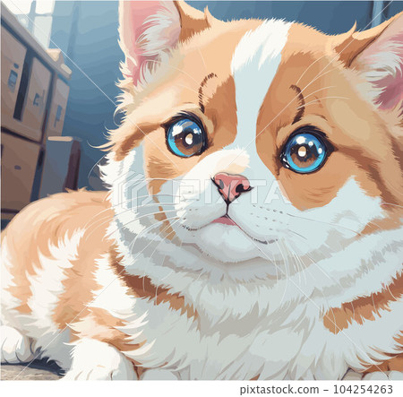 vector art of a cat with its bright eyes vector art of a cat with its bright eyes 104254263
