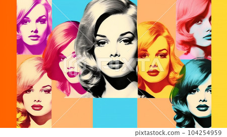 Retro style drawing of woman on bright background, historical stories concept Retro style drawing of woman on bright background, historical stories concept 104254959