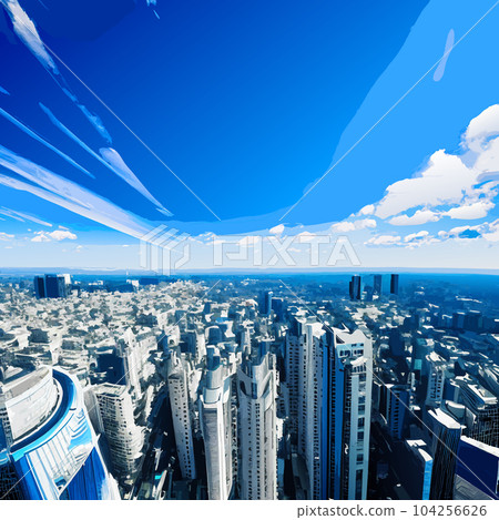 City and Blue Sky: AI Generated City and Blue Sky: AI Generated 104256626
