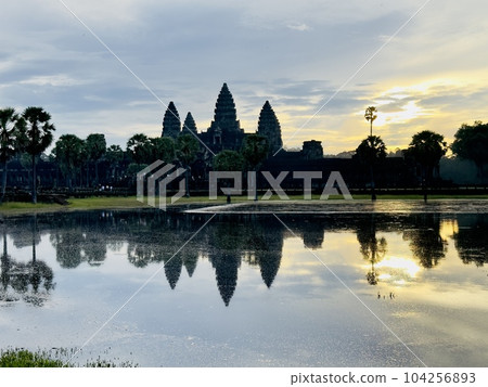 Angkor Wat with water reflection Angkor Wat with water reflection 104256893